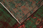 5x9 Dark Red and Green Turkish Overdyed Rug