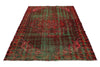 5x9 Dark Red and Green Turkish Overdyed Rug