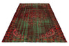 5x9 Dark Red and Green Turkish Overdyed Rug