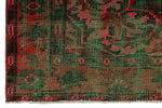 5x9 Dark Red and Green Turkish Overdyed Rug