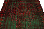 5x9 Dark Red and Green Turkish Overdyed Rug