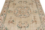 6x9 Ivory and Multicolor Turkish Overdyed Rug