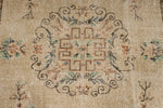 6x9 Ivory and Multicolor Turkish Overdyed Rug