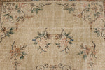 6x9 Ivory and Multicolor Turkish Overdyed Rug