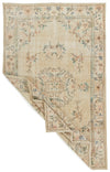 6x9 Ivory and Multicolor Turkish Overdyed Rug