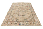 6x9 Ivory and Multicolor Turkish Overdyed Rug