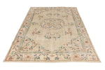 6x9 Ivory and Multicolor Turkish Overdyed Rug