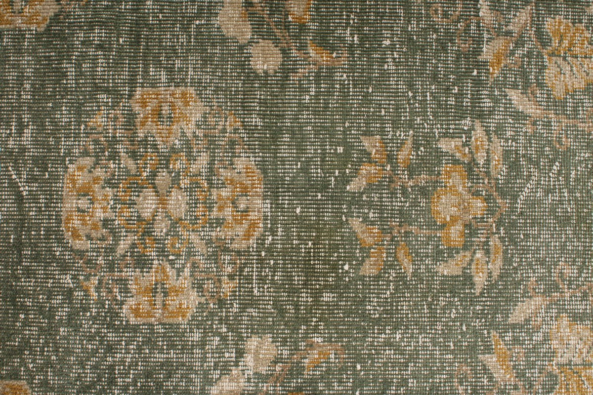 6x10 Green and Camel Turkish Overdyed Rug