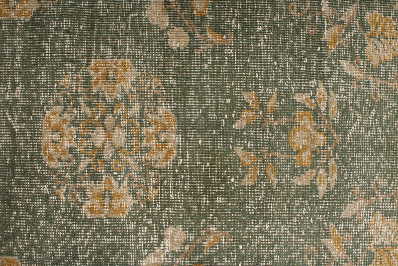 6x10 Green and Camel Turkish Overdyed Rug