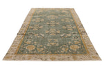 6x10 Green and Camel Turkish Overdyed Rug