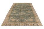 6x10 Green and Camel Turkish Overdyed Rug