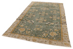 6x10 Green and Camel Turkish Overdyed Rug