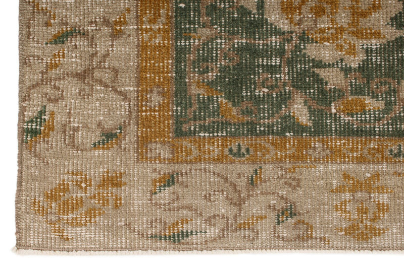 6x10 Green and Camel Turkish Overdyed Rug