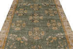 6x10 Green and Camel Turkish Overdyed Rug