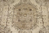 6x9 Ivory and Beige Turkish Overdyed Rug