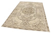 6x9 Ivory and Beige Turkish Overdyed Rug