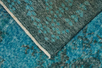 6x9 Blue and Black Turkish Overdyed Rug