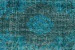 6x9 Blue and Black Turkish Overdyed Rug