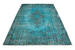 6x9 Blue and Black Turkish Overdyed Rug