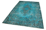 6x9 Blue and Black Turkish Overdyed Rug