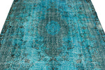 6x9 Blue and Black Turkish Overdyed Rug