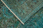 6x8 Blue and Green Turkish Overdyed Rug