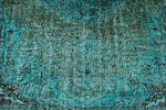 6x8 Blue and Green Turkish Overdyed Rug