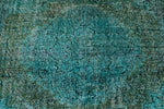 6x8 Blue and Green Turkish Overdyed Rug