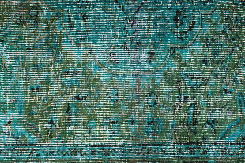 6x8 Blue and Green Turkish Overdyed Rug