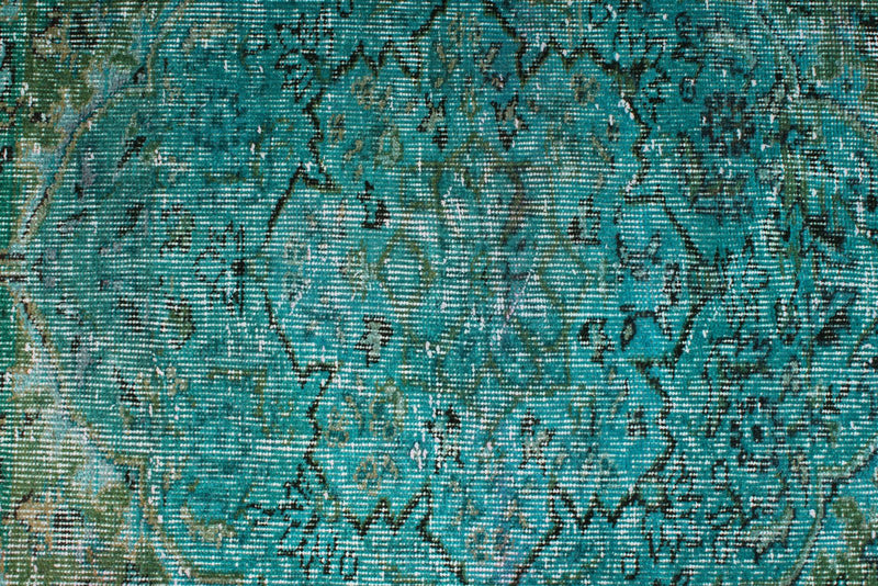 6x8 Blue and Green Turkish Overdyed Rug