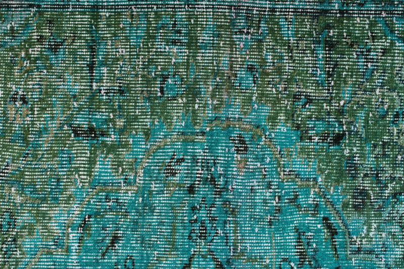 6x8 Blue and Green Turkish Overdyed Rug