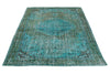 6x8 Blue and Green Turkish Overdyed Rug