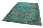 6x8 Blue and Green Turkish Overdyed Rug