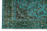 6x8 Blue and Green Turkish Overdyed Rug