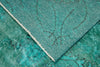 6x9 Turquoıse and Blue Turkish Overdyed Rug