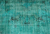 6x9 Turquoıse and Blue Turkish Overdyed Rug