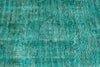 6x9 Turquoıse and Blue Turkish Overdyed Rug