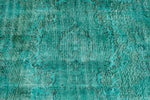 6x9 Turquoıse and Blue Turkish Overdyed Rug