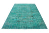 6x9 Turquoıse and Blue Turkish Overdyed Rug