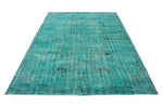 6x9 Turquoıse and Blue Turkish Overdyed Rug