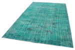 6x9 Turquoıse and Blue Turkish Overdyed Rug