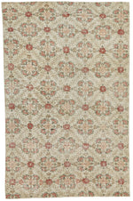 5x8 Ivory and Rose Turkish Anatolian Rug