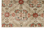 5x8 Ivory and Rose Turkish Anatolian Rug