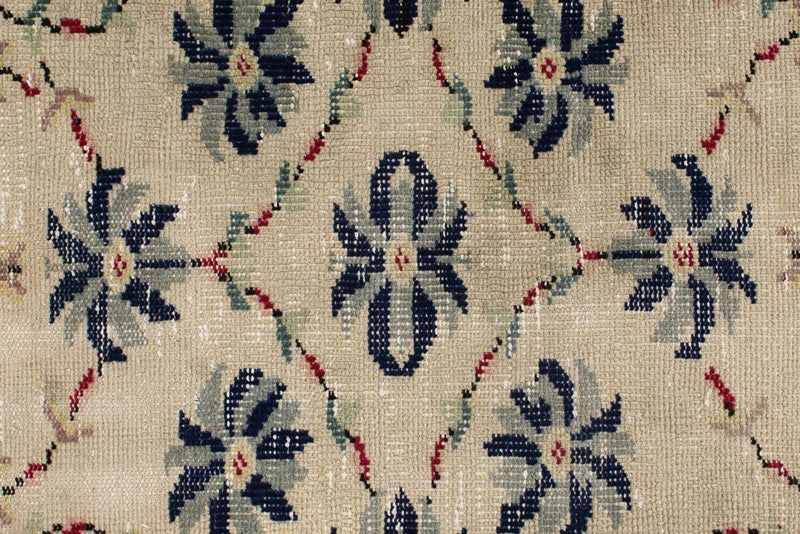 6x9 Ivory and Multicolor Turkish Anatolian Rug