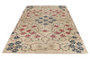 6x9 Ivory and Multicolor Turkish Anatolian Rug