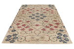 6x9 Ivory and Multicolor Turkish Anatolian Rug