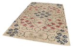 6x9 Ivory and Multicolor Turkish Anatolian Rug