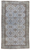 5x9 Light Purple and Light Gray Turkish Overdyed Rug