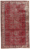 6x10 Red and Navy Turkish Anatolian Rug