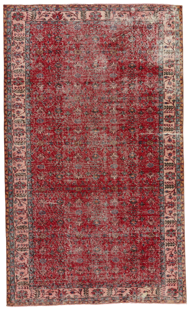 6x10 Red and Navy Turkish Anatolian Rug